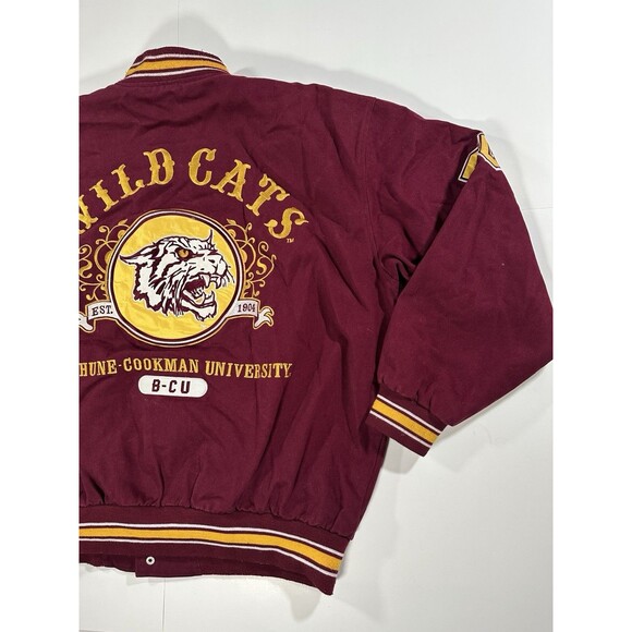 Big Boy Bethune-Cookman University Wildcats Button Up Jacket Patches Men’s Large - Picture 12 of 14